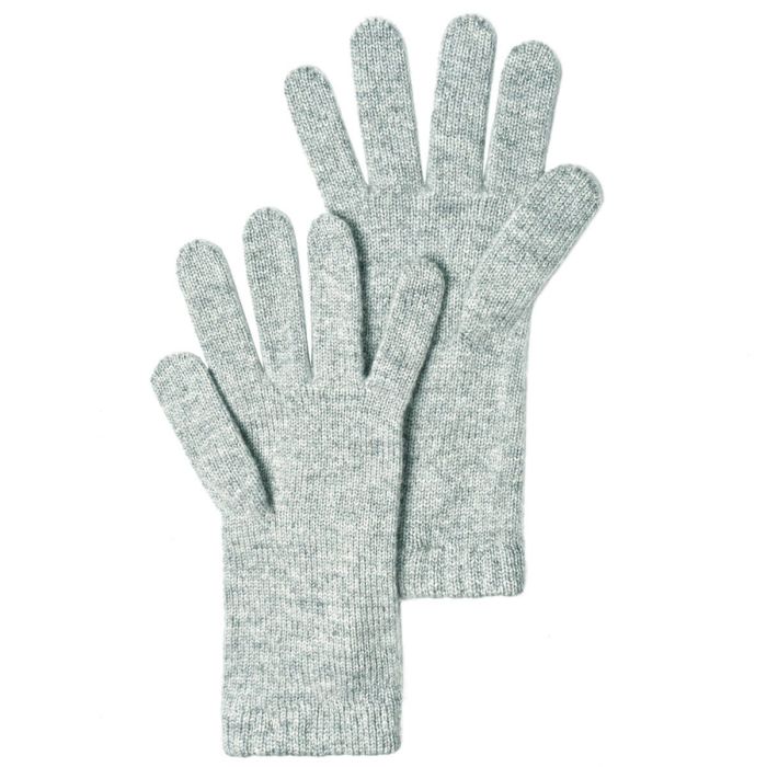 lochcarron of scotland Womens Luxury Silver Grey Slim Fit Cashmere Gloves