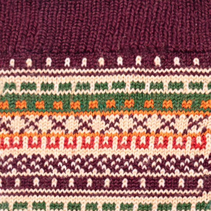 Lochcarron Of Scotland Womens Mulberry Fair Isle Merino Blend Socks