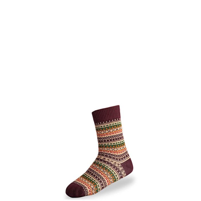 Lochcarron Of Scotland Womens Mulberry Fair Isle Merino Blend Socks