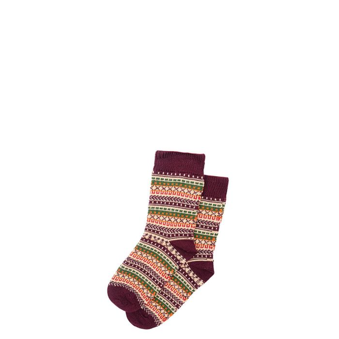 lochcarron of scotland Womens Mulberry Fair Isle Merino Blend Socks
