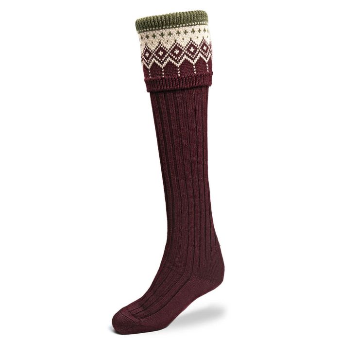 Lochcarron Of Scotland Womens Mulberry Iona Long Boot Socks