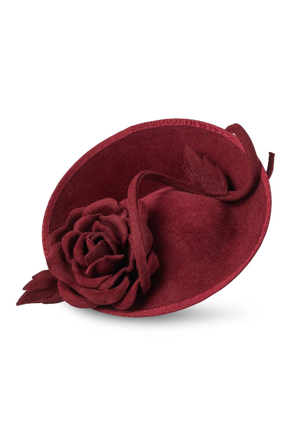 Lock & Co Hatters Belgravia Rose Burgundy Percher Hat