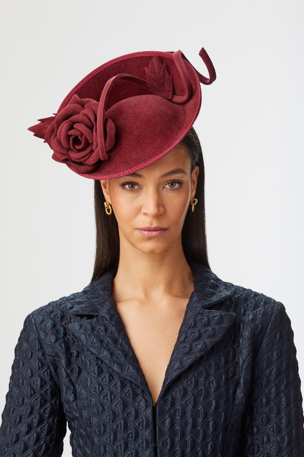 Lock & Co Hatters Belgravia Rose Burgundy Percher Hat