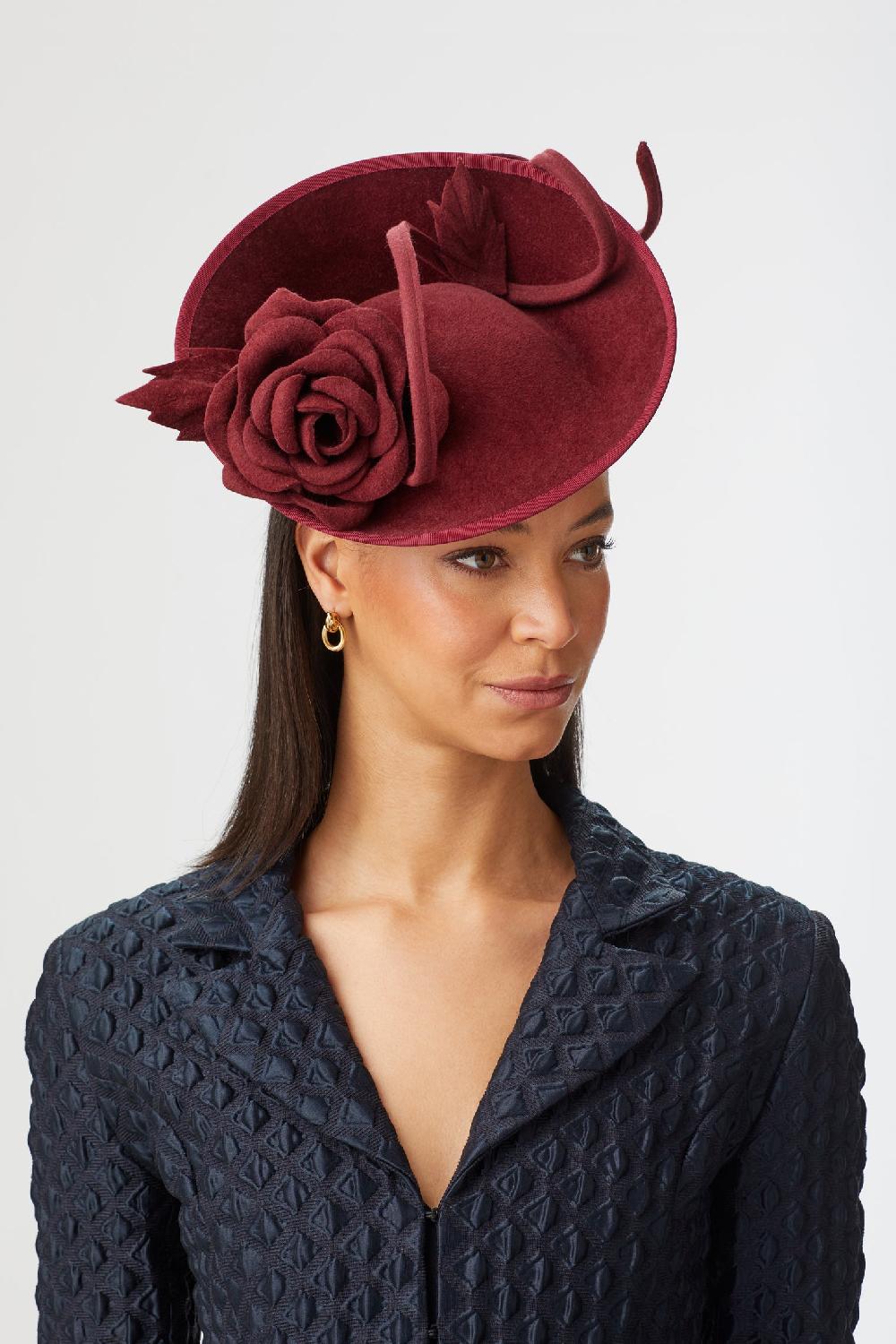 lock & co hatters Belgravia Rose Burgundy Percher Hat