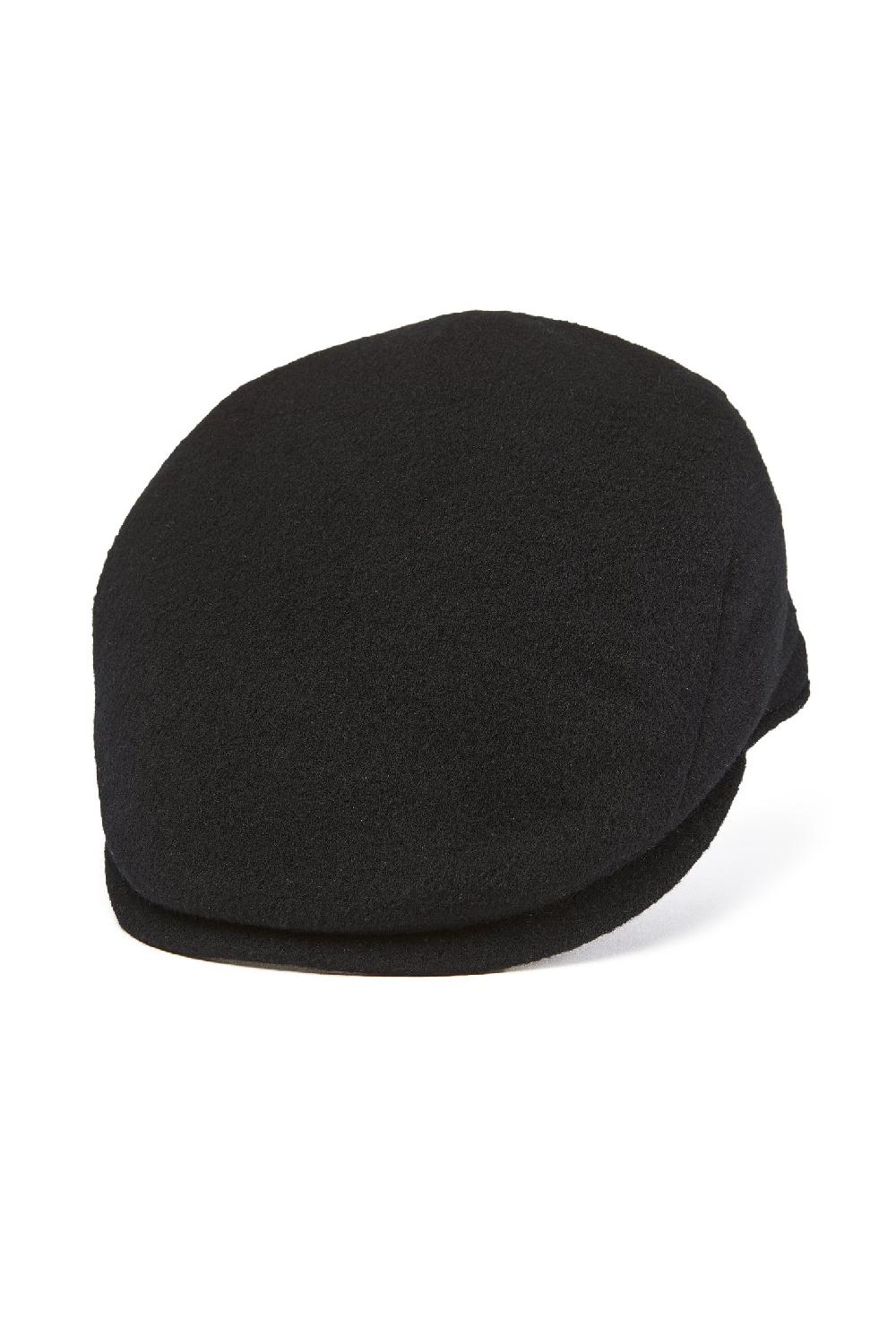 Lock & Co Hatters Berkeley Flat Cap In Black Escorial Wool