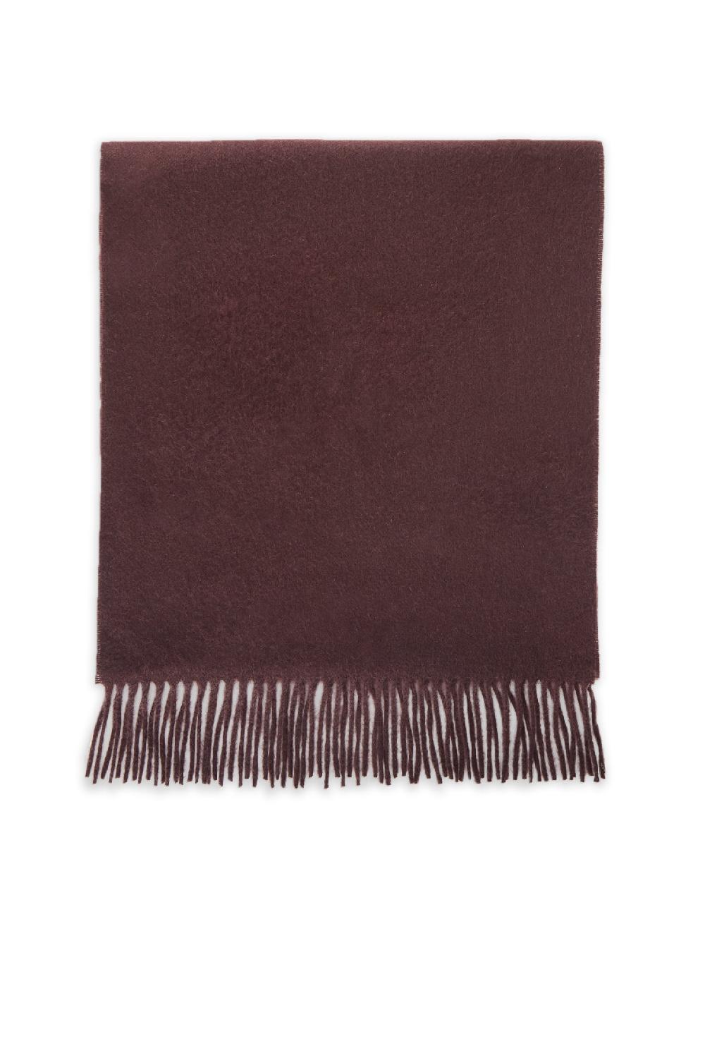 Lock & Co Hatters Burgundy Cashmere Wide Scarf With A Soft Fringed Edging