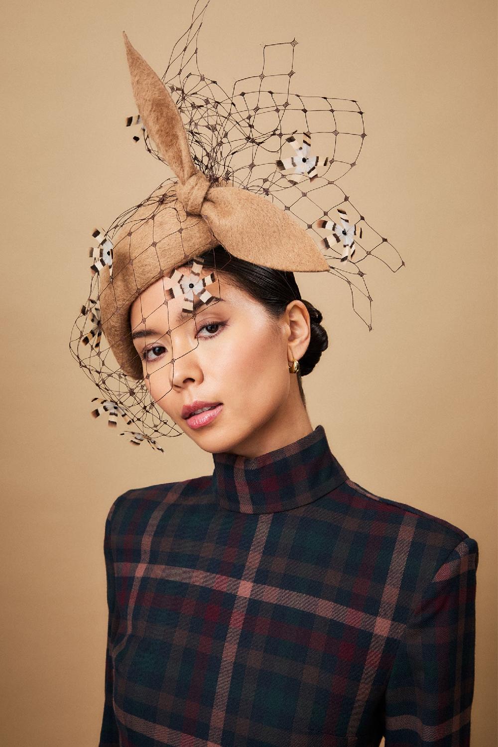 lock & co hatters Café Central Camel Teardrop Felt Percher