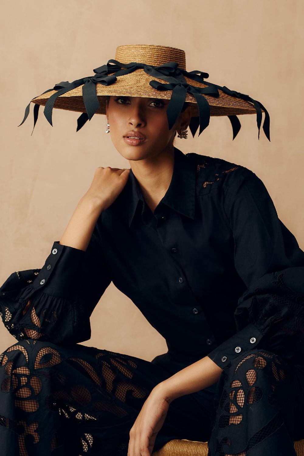 lock & co hatters Cancer Golden and Black Wide Brim Percher