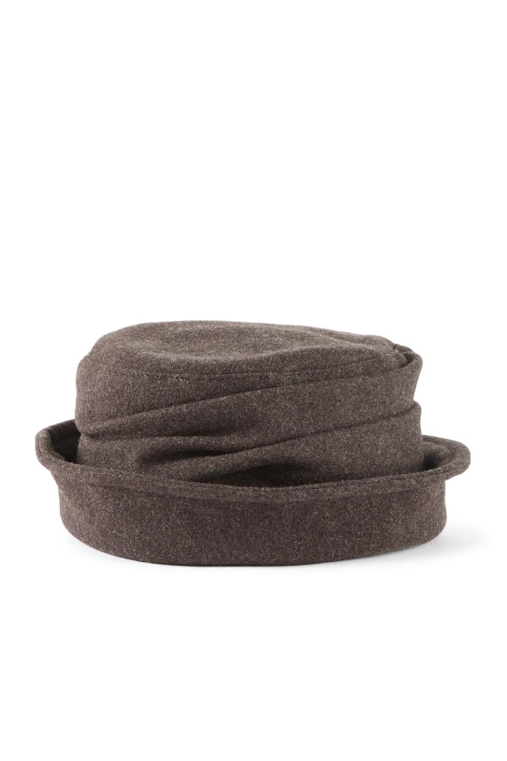 Lock & Co Hatters Cordelia Ruched Brown Wool Waterproof Rain Hat