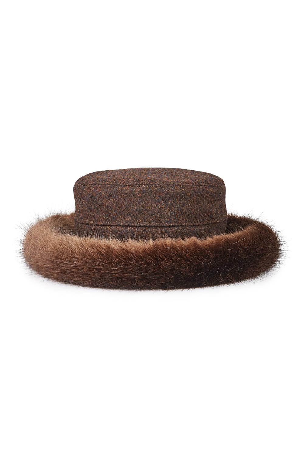 Lock & Co Hatters Estate Hat In A British Wool Tweed & Faux Fur Edge