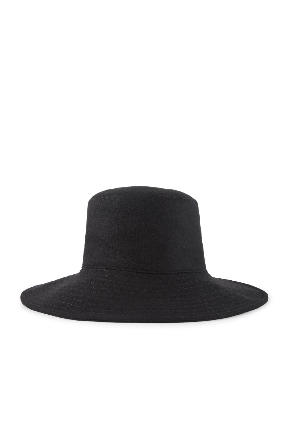 Lock & Co Hatters Evelyn Black Wool Waterproof Rain Hat