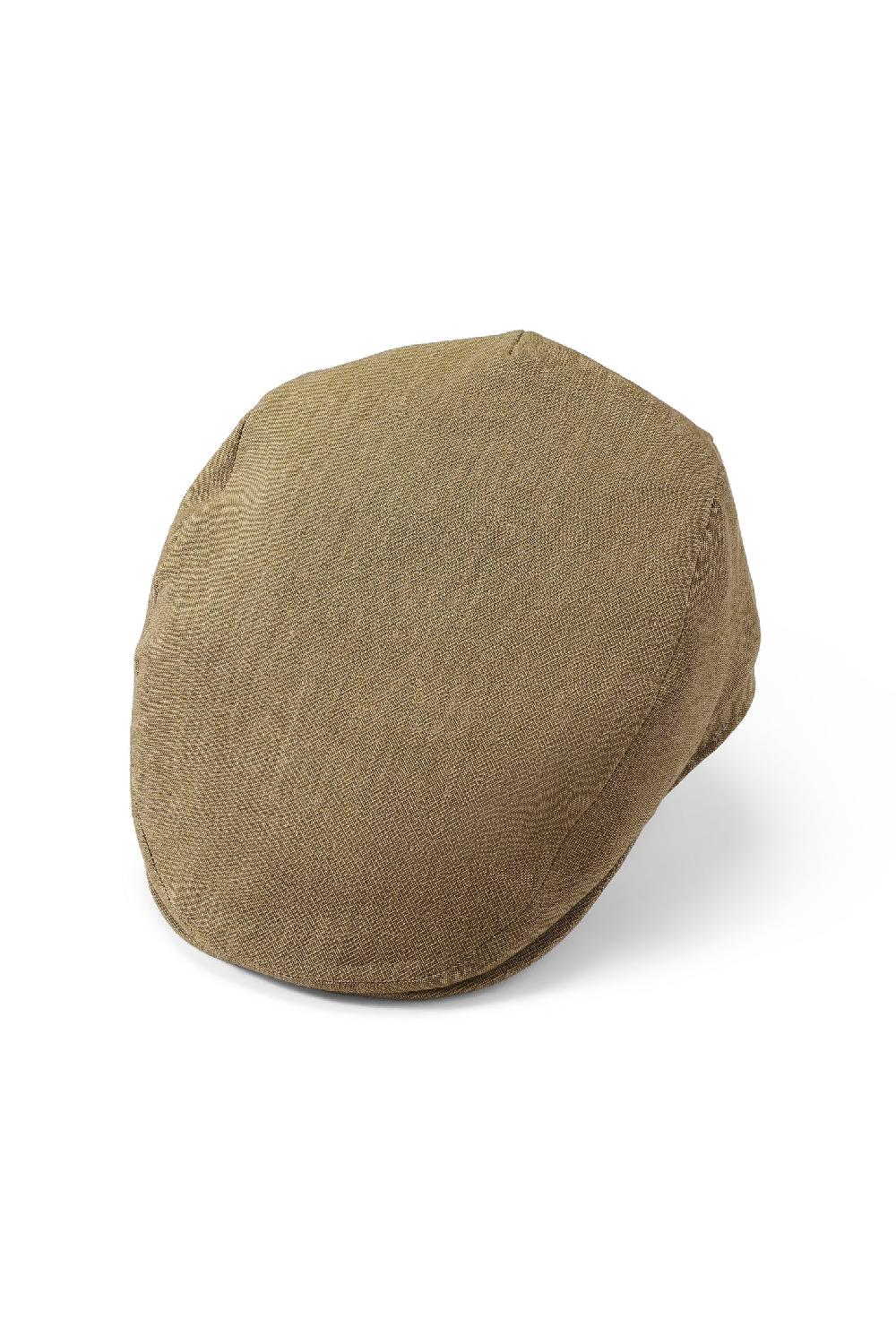 Lock & Co Hatters Grosvenor Olive Mohair & Linen Flat Cap