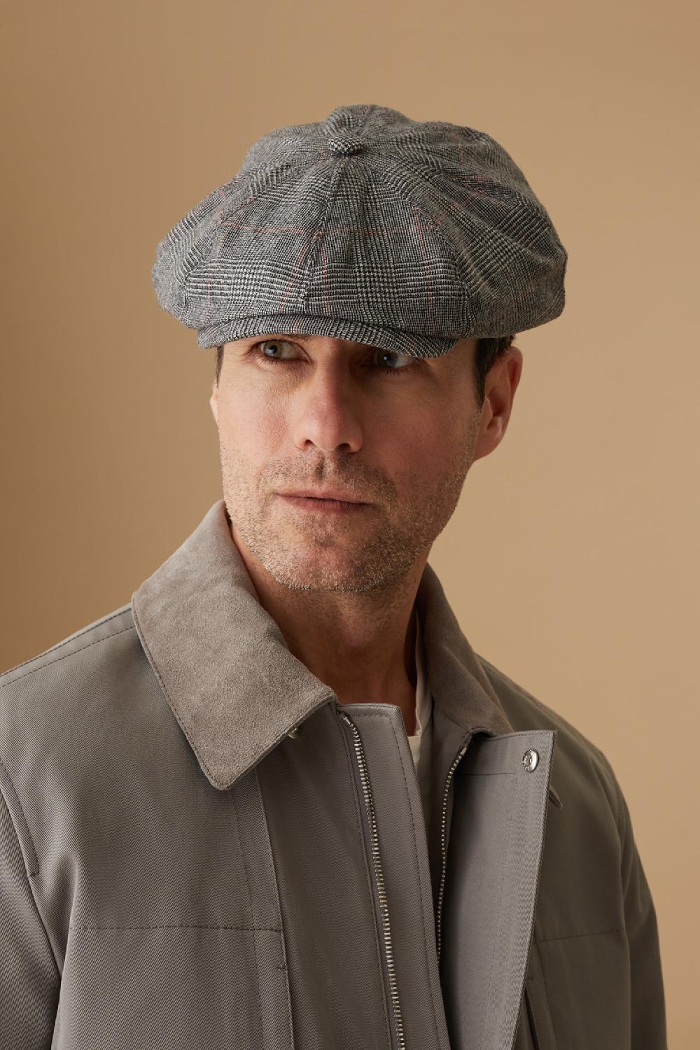 lock & co hatters Highgrove Bakerboy Cap In Grey Wool