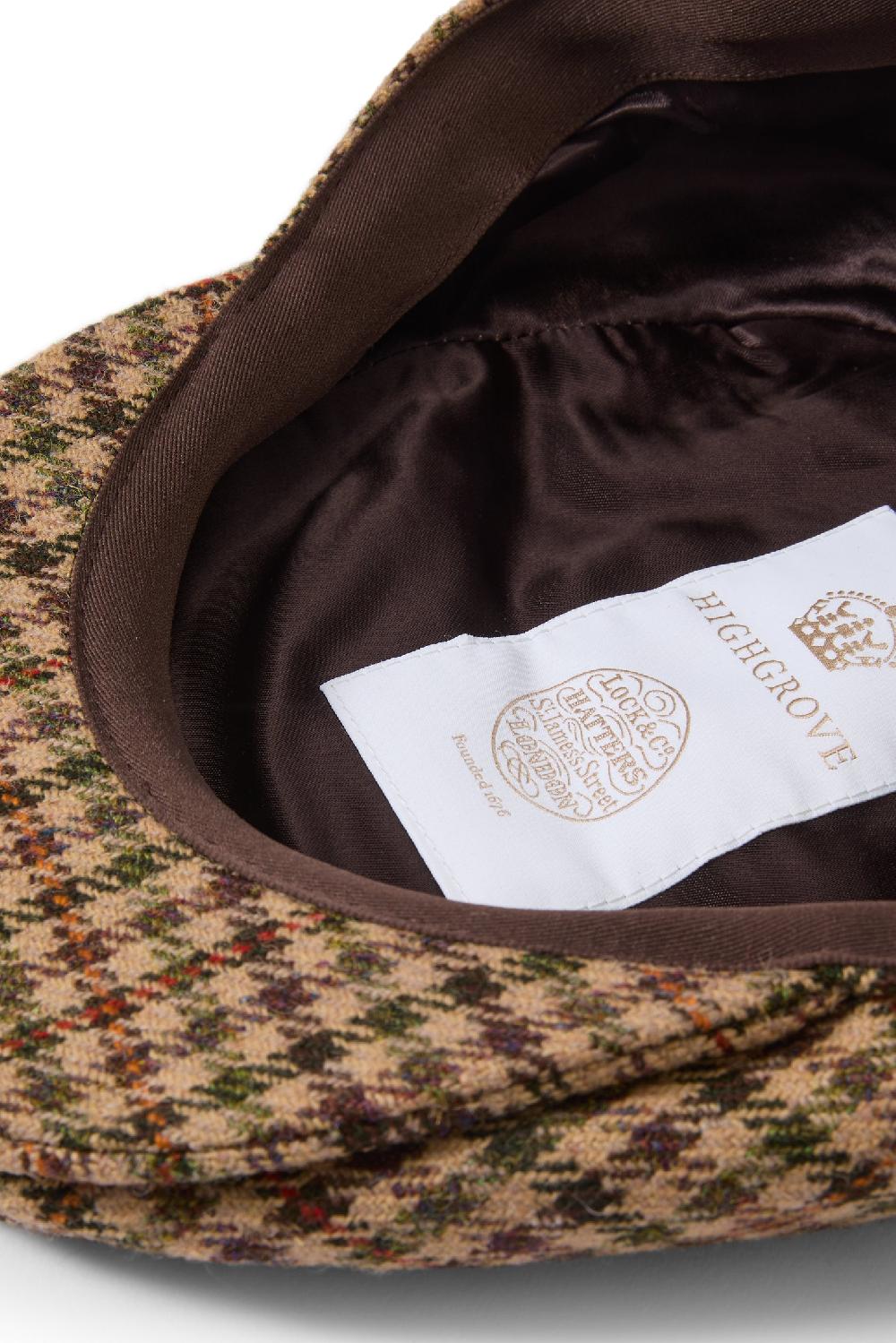 Lock & Co Hatters Highgrove Estate Cap In Brown Wool Check