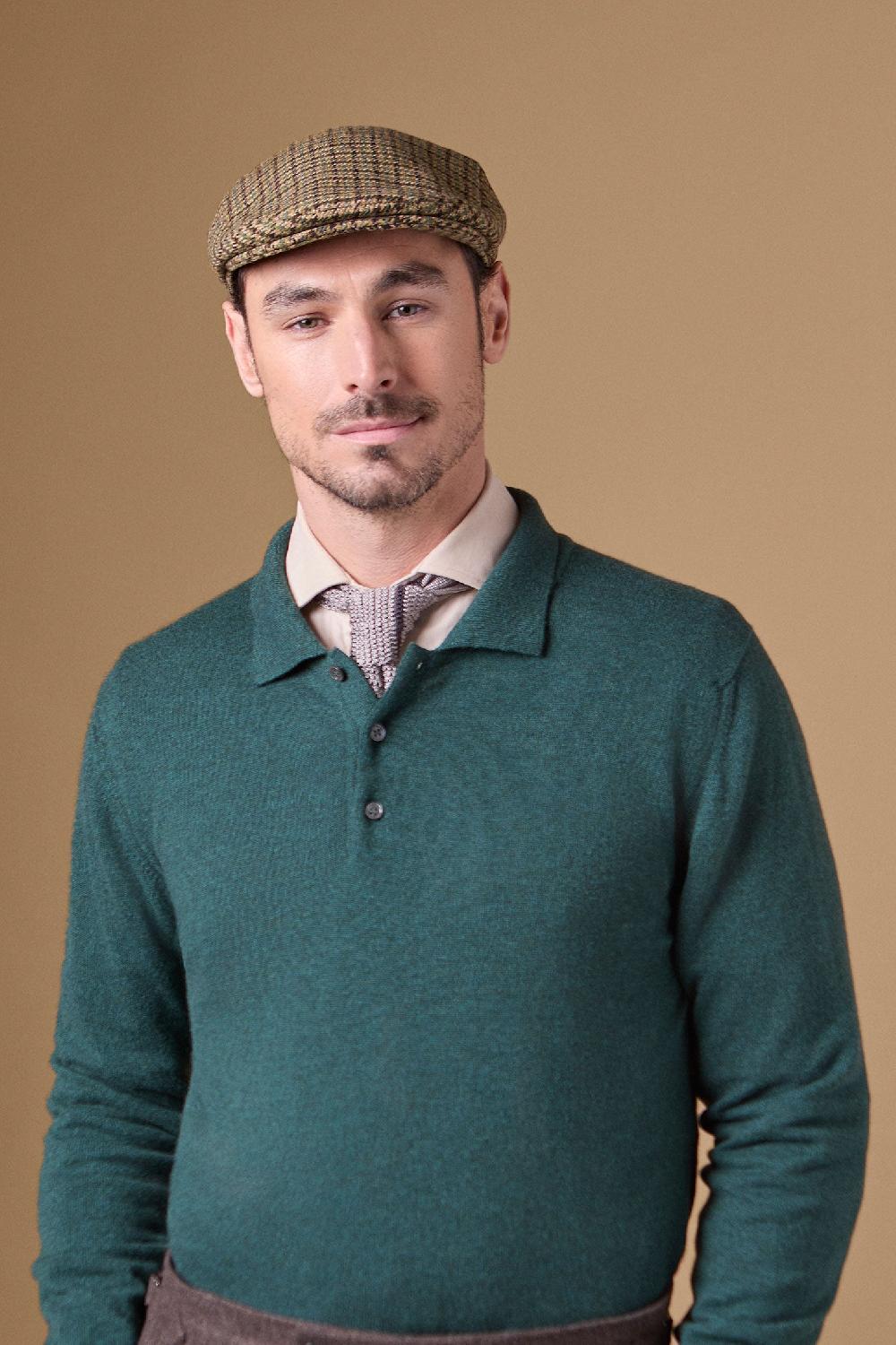 Lock & Co Hatters Highgrove Estate Cap In Green Wool Check