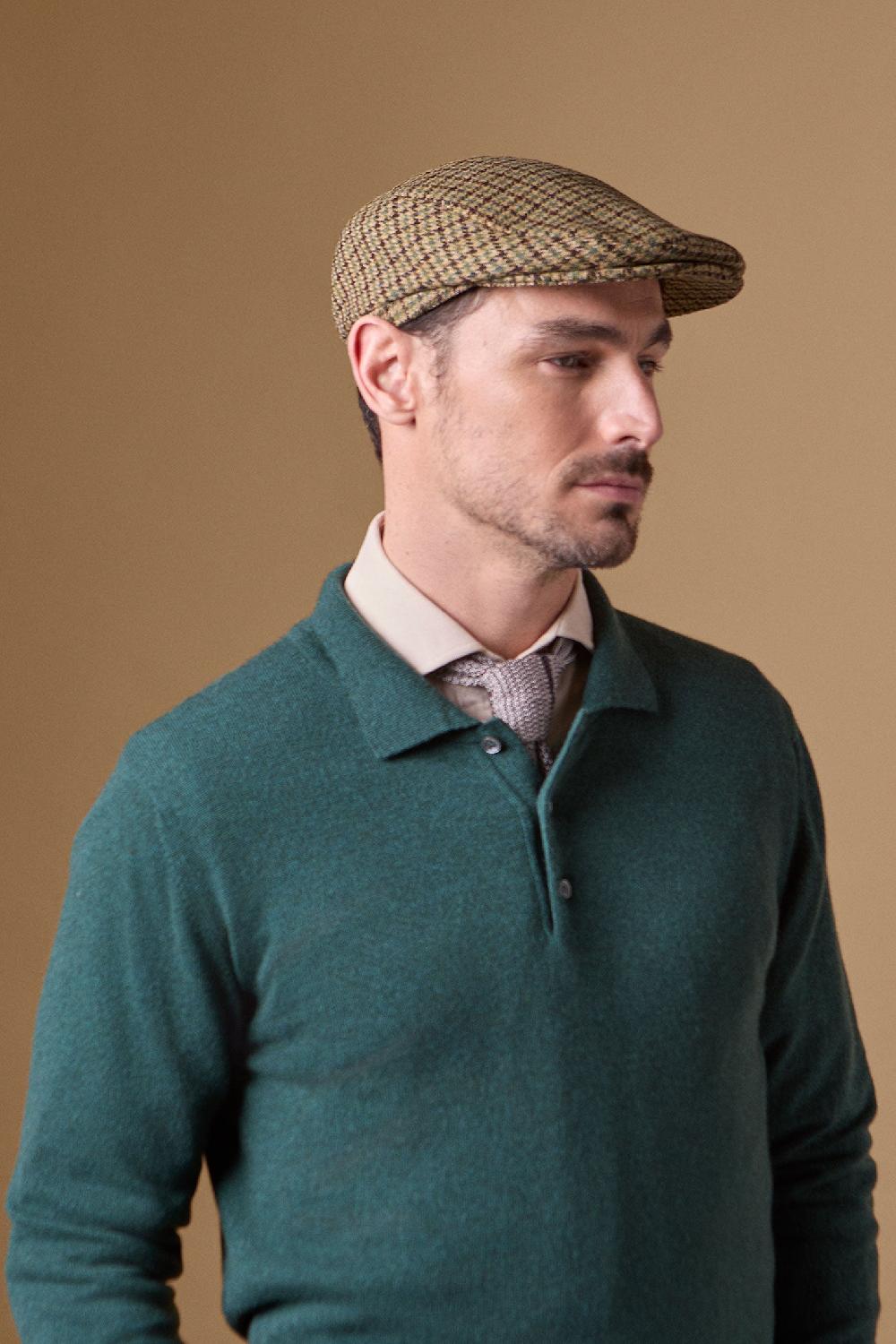 lock & co hatters Highgrove Estate Cap In Green Wool Check
