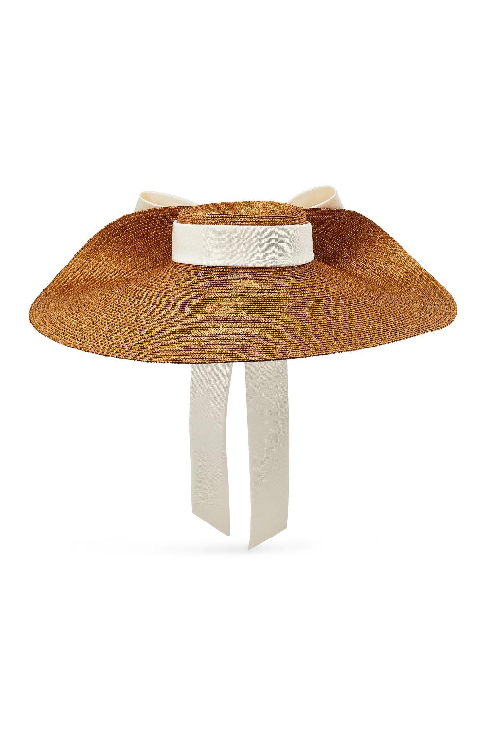 Lock & Co Hatters Lady Grey Natural Pedal Straw Wide Brim Hat