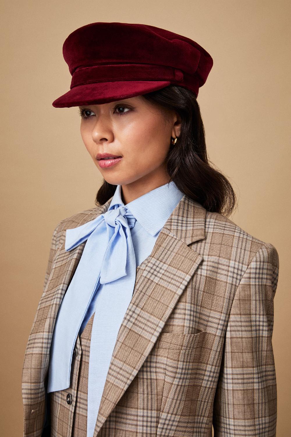 lock & co hatters Ahoy Burgundy Cotton Cap