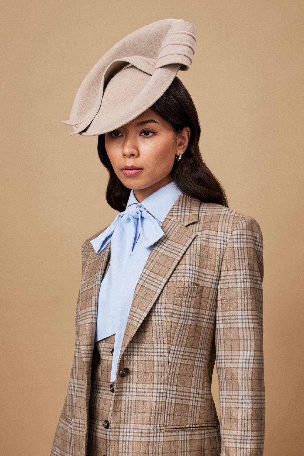 lock & co hatters Belvedere Pale Beige Felt Percher