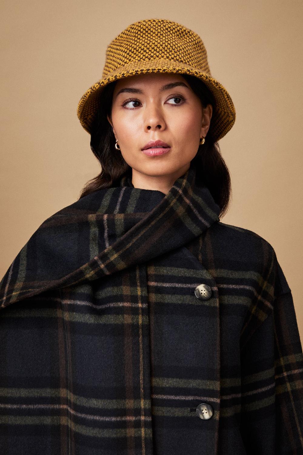 lock & co hatters Cleo Yellow Cashmere Bucket Hat