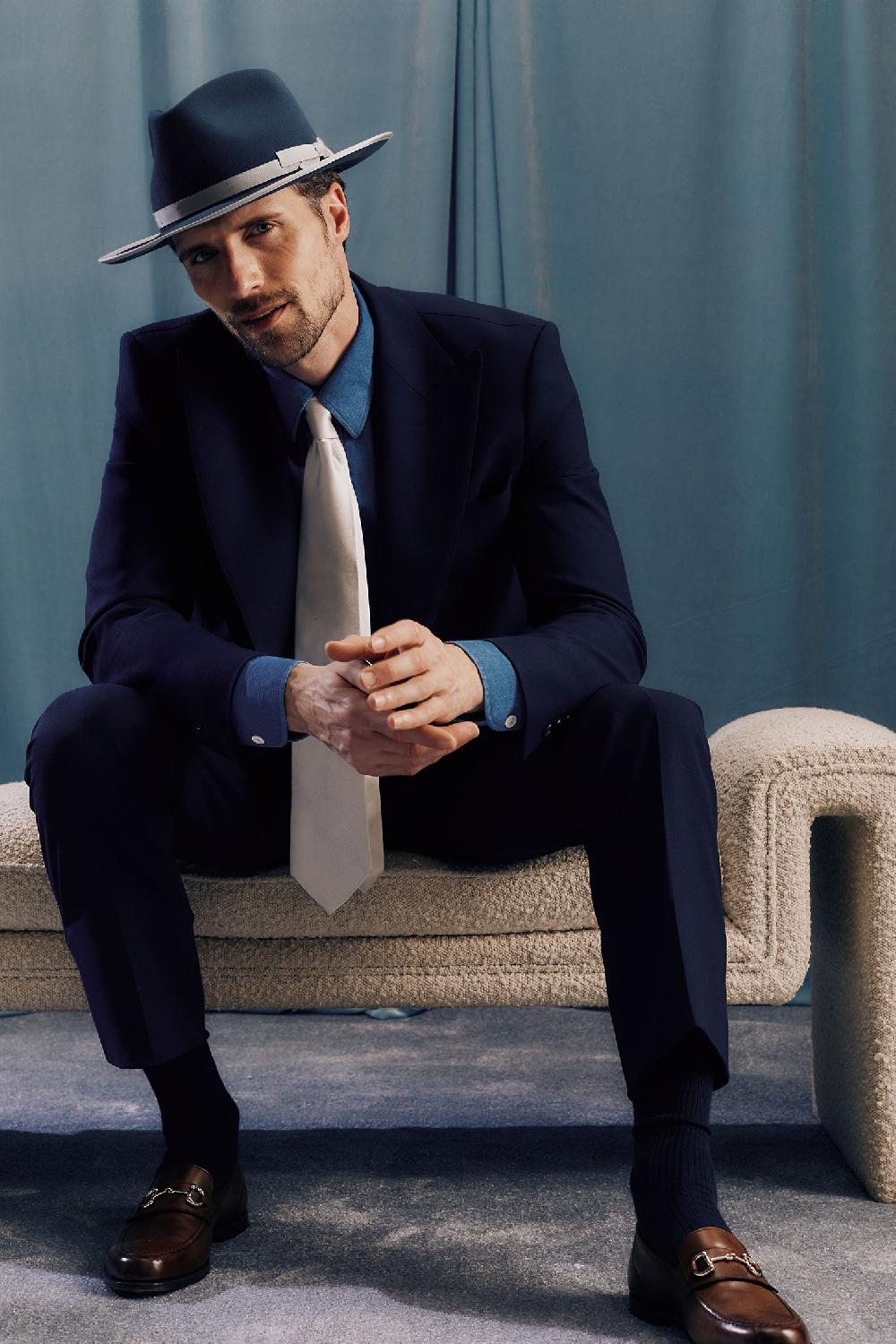 Lock & Co Hatters Craig Blue Felt Fedora