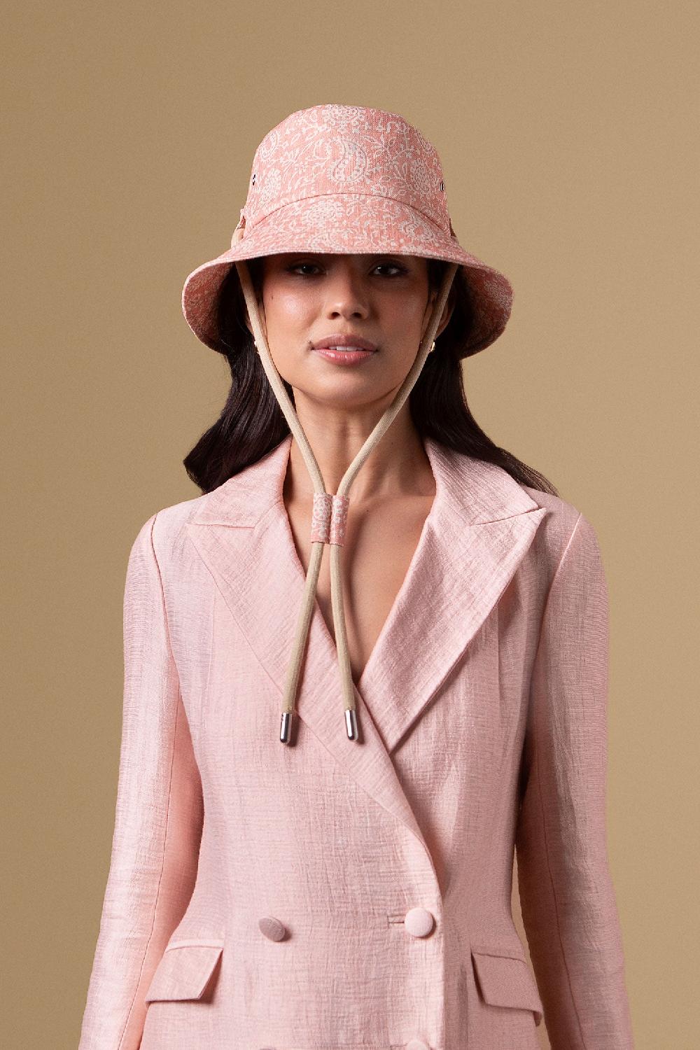 Lock & Co Hatters Daisy Coral Bucket Hat