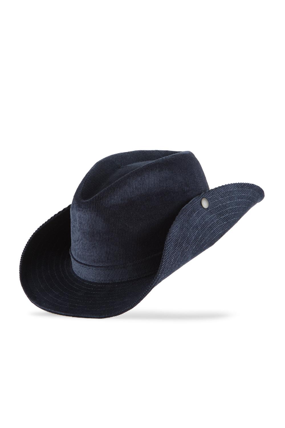 Lock & Co Hatters Dakota Cotton Cord Blue Hat