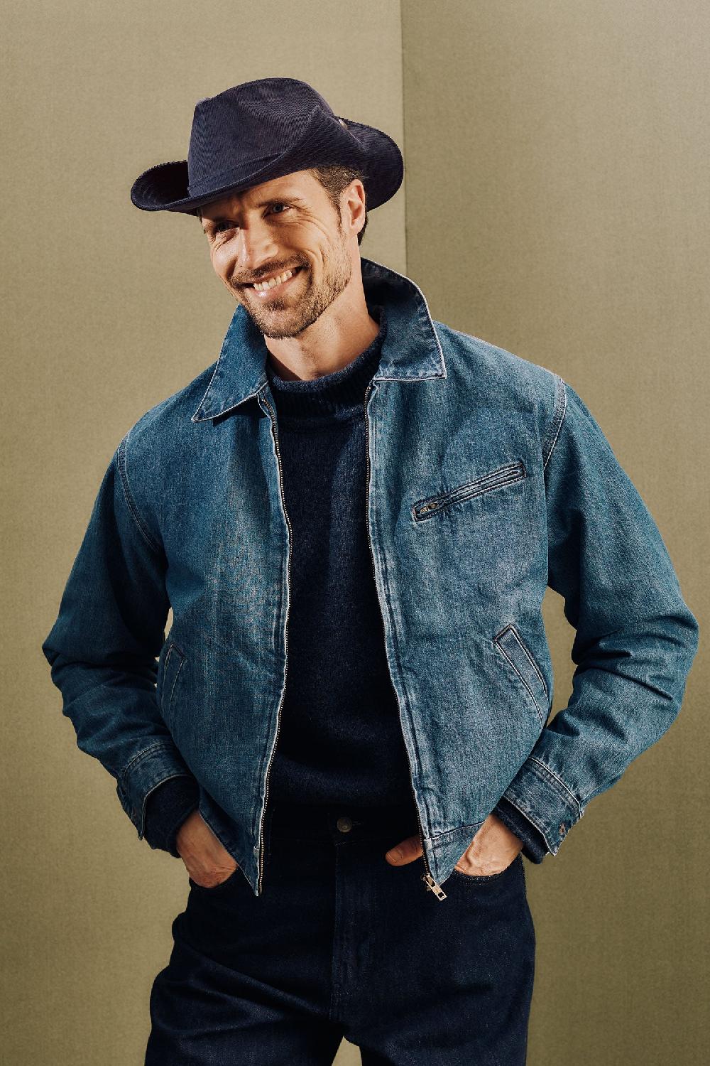 Lock & Co Hatters Dakota Cotton Cord Blue Hat