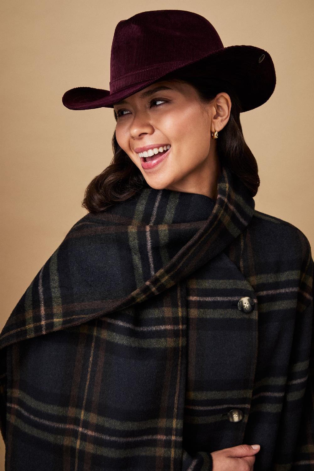 Lock & Co Hatters Dakota Cotton Cord Burgundy Hat