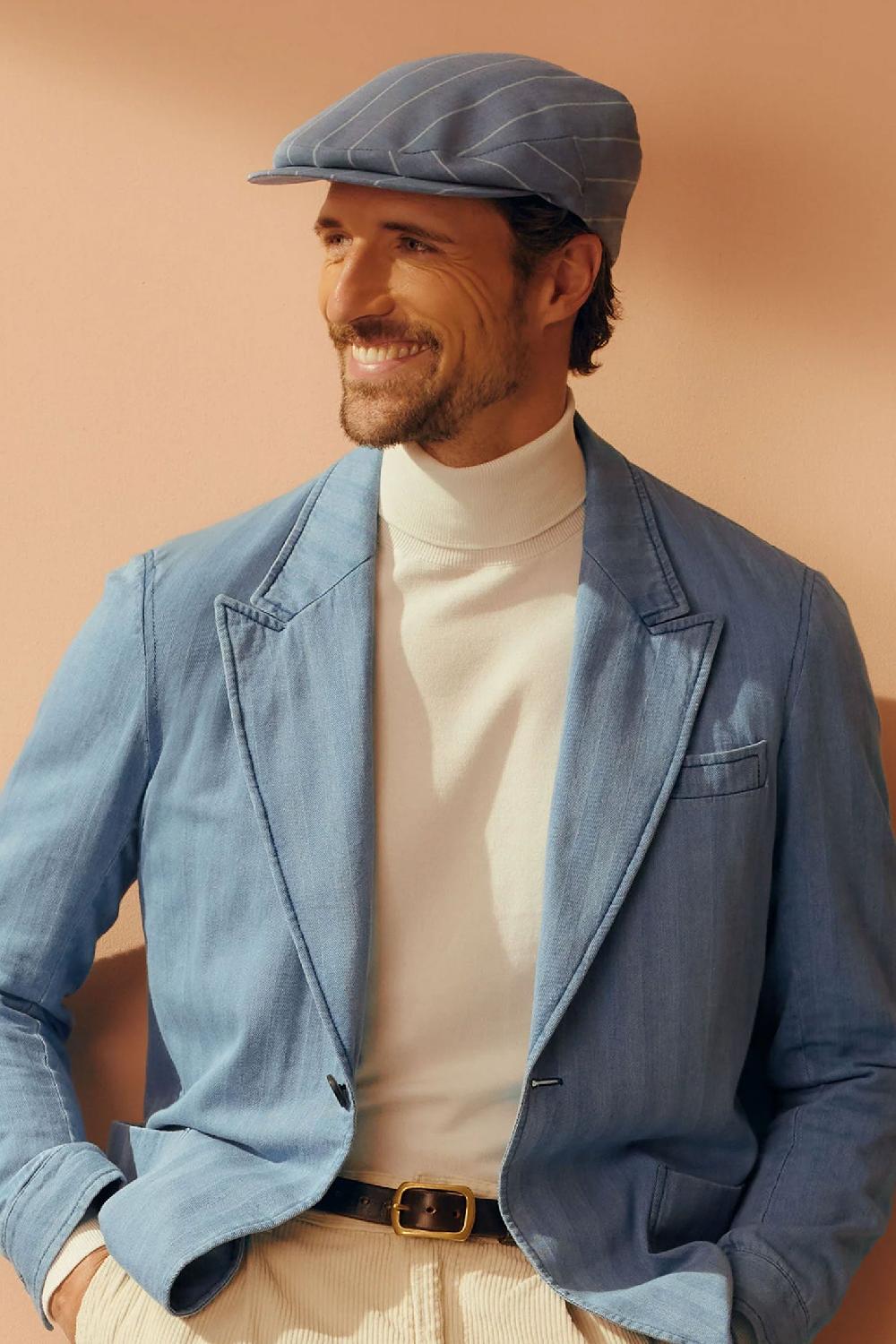 lock & co hatters Drifter Striped Flat Cap