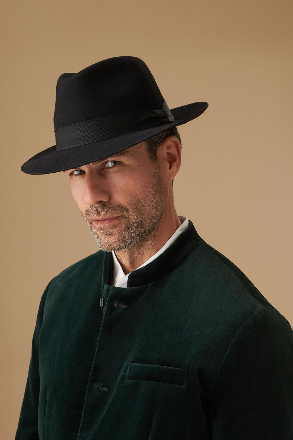 lock & co hatters Fairbanks Black Felt Trilby