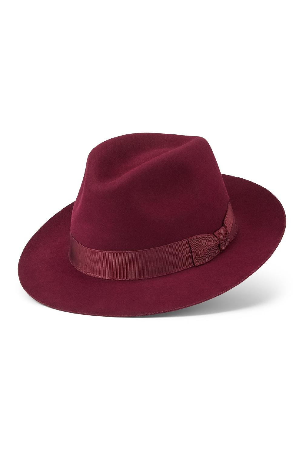 Lock & Co Hatters Fairbanks Burgundy Felt Trilby
