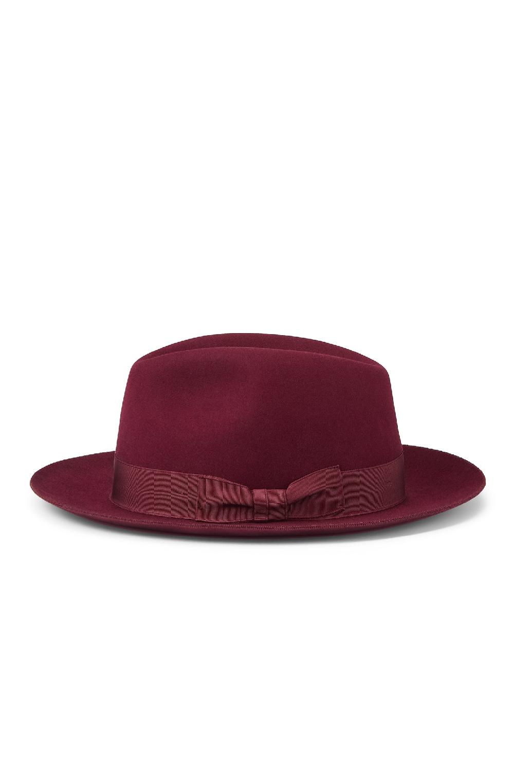 Lock & Co Hatters Fairbanks Burgundy Felt Trilby