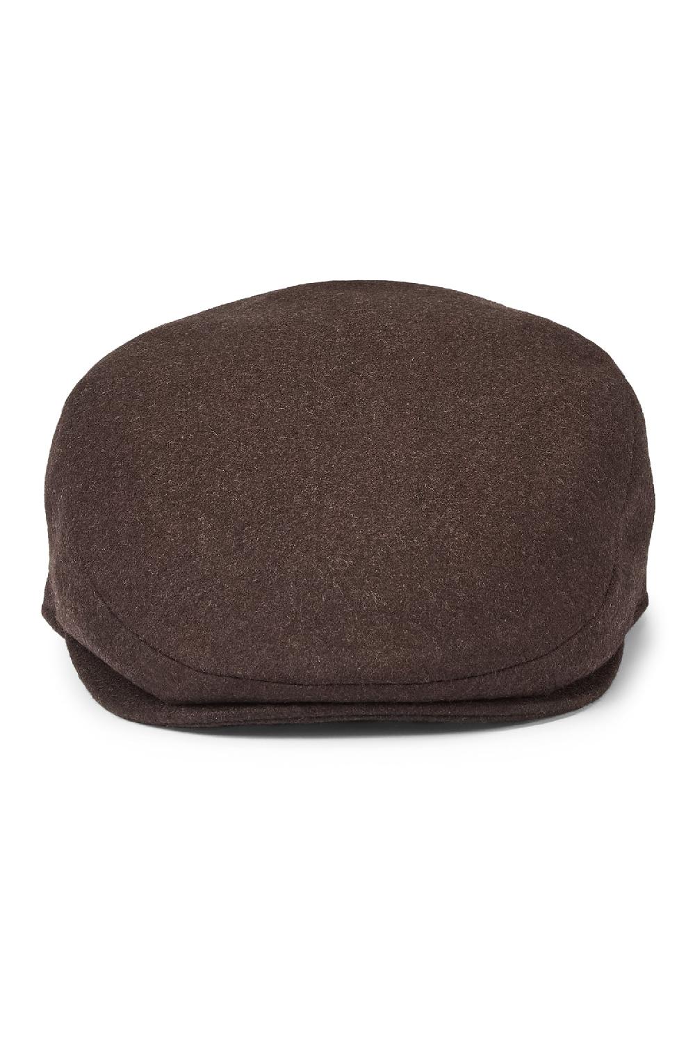 Lock & Co Hatters Grosvenor Dark Brown Wool Flat Cap