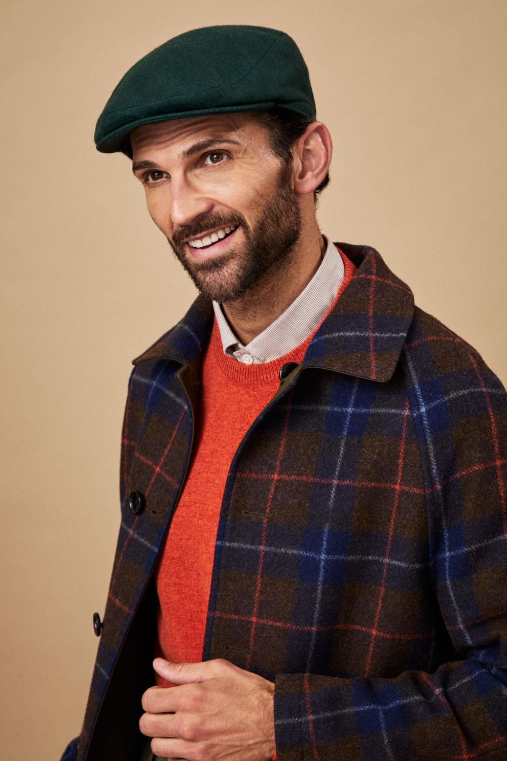 lock & co hatters Grosvenor Green Wool Flat Cap