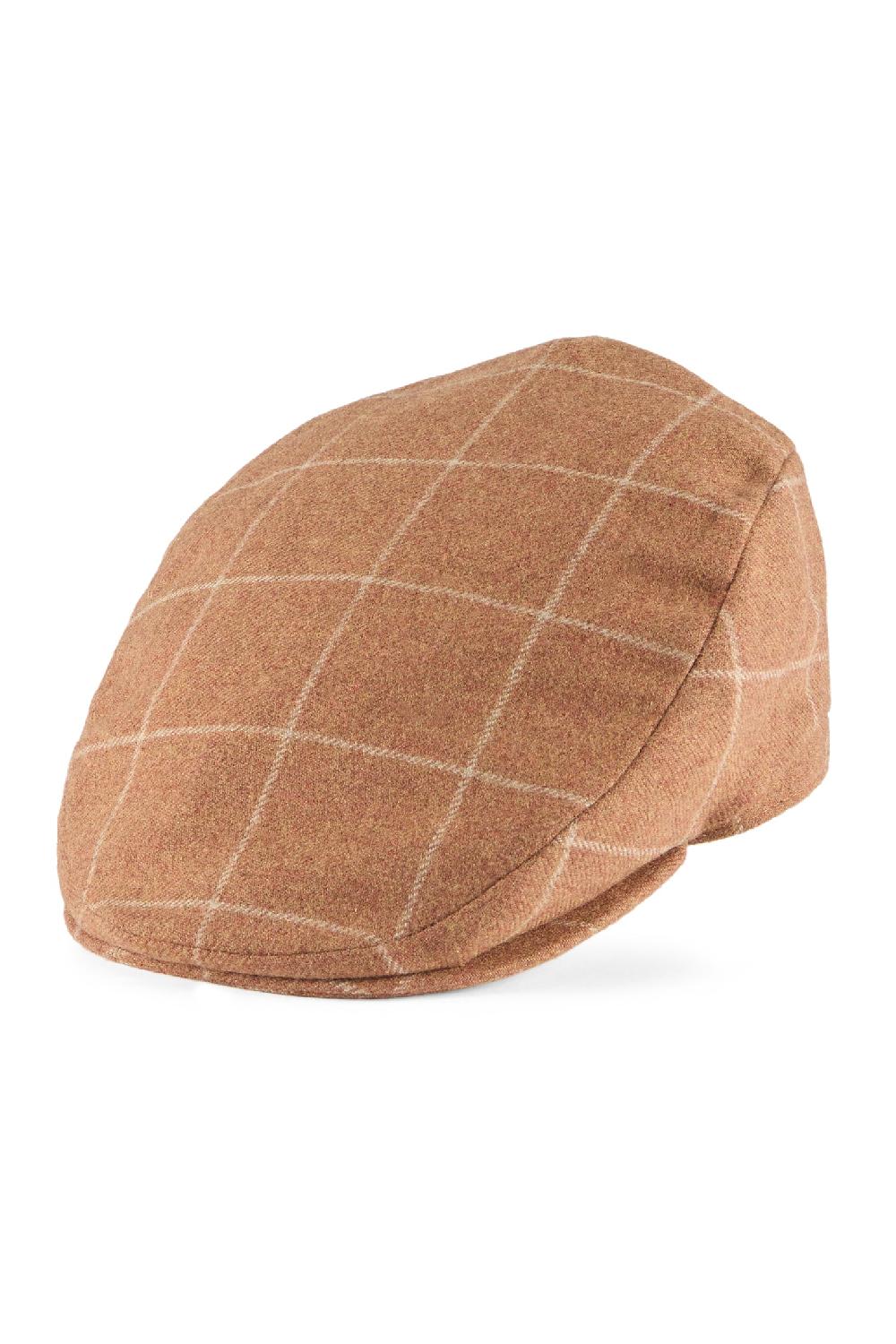 Lock & Co Hatters Grosvenor Rust Windowpane Flat Cap