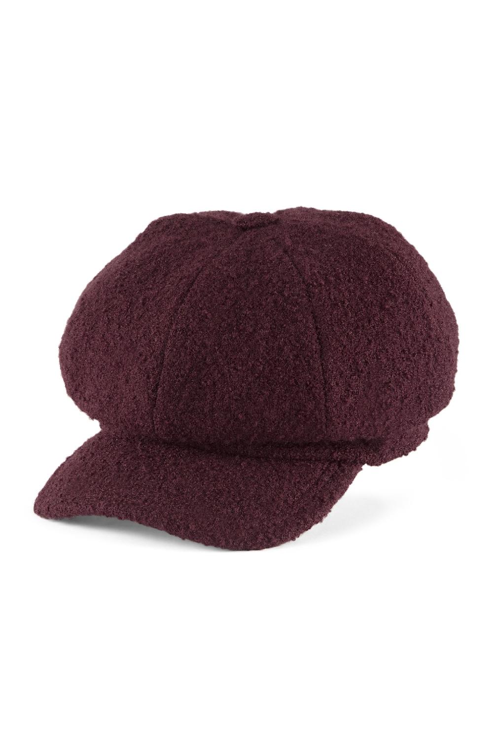 Lock & Co Hatters Harper Burgundy Wool Newsgirl Cap