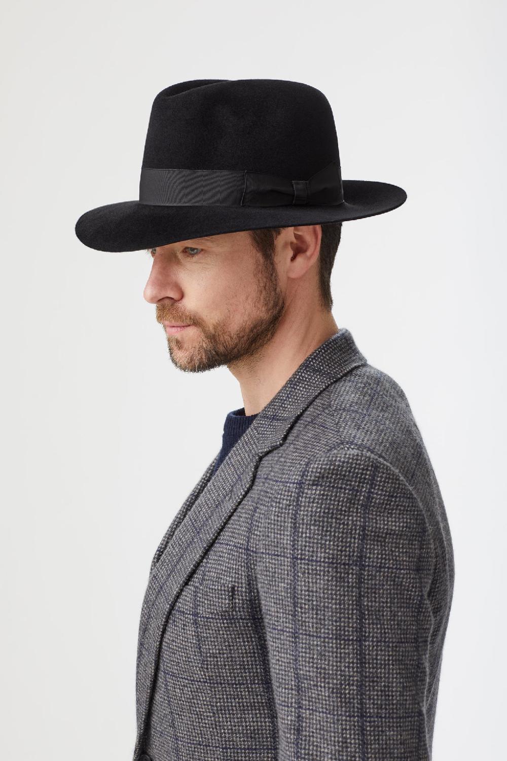 lock & co hatters Haydock Black Felt Fedora