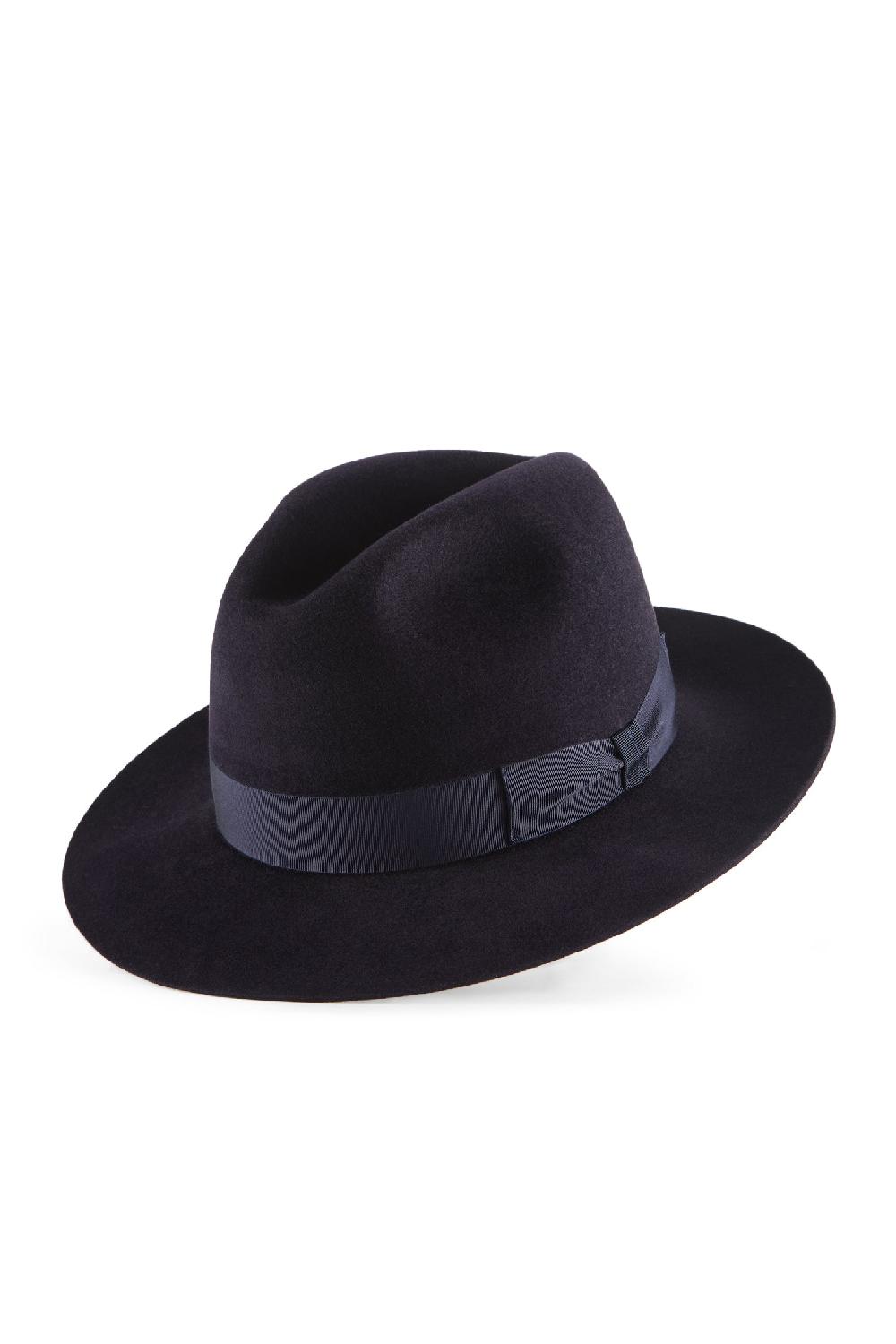 Lock & Co Hatters Haydock Navy Felt Fedora