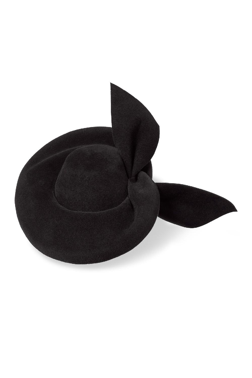 Lock & Co Hatters Hedy Velour Felt Black Percher Hat