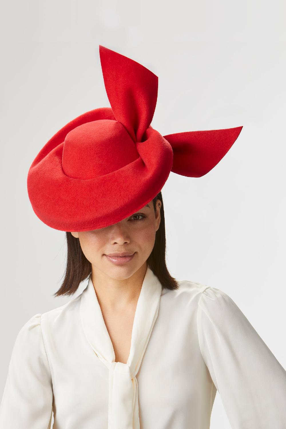 lock & co hatters Hedy Velour Felt Red Percher Hat