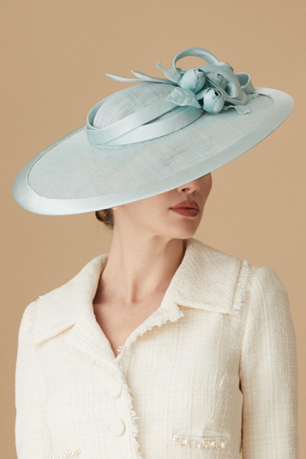 lock & co hatters Jasmine Duck Egg Sinamay Slice Hat