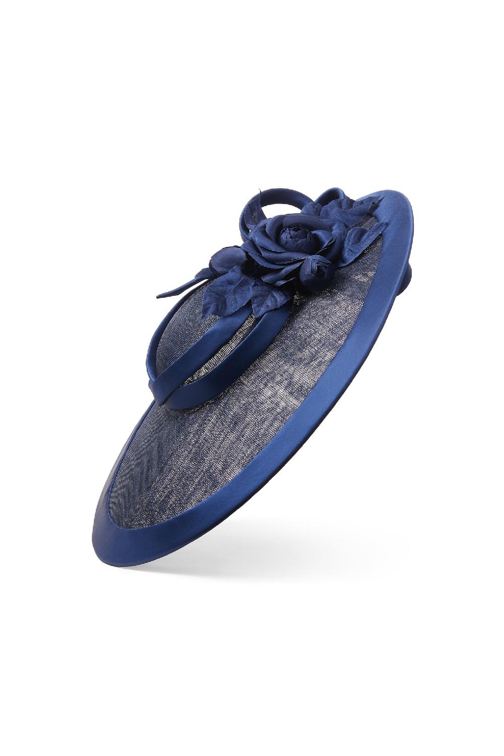 Lock & Co Hatters Jasmine Navy Sinamay Slice Hat