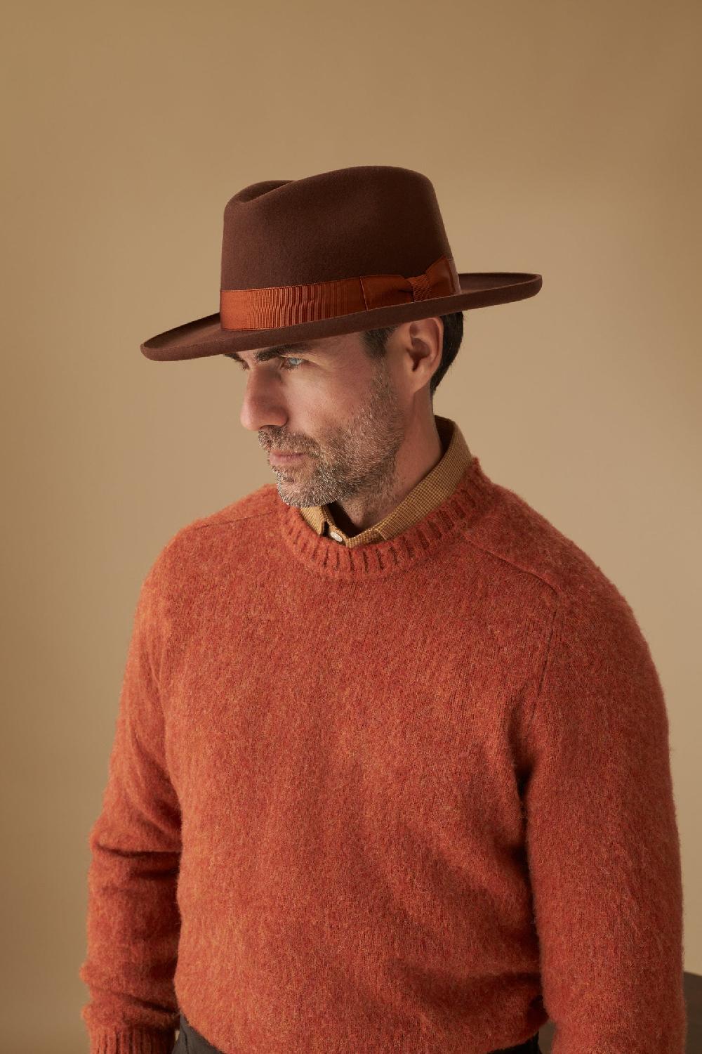 lock & co hatters Jojo Rust Wool Fedora Hat