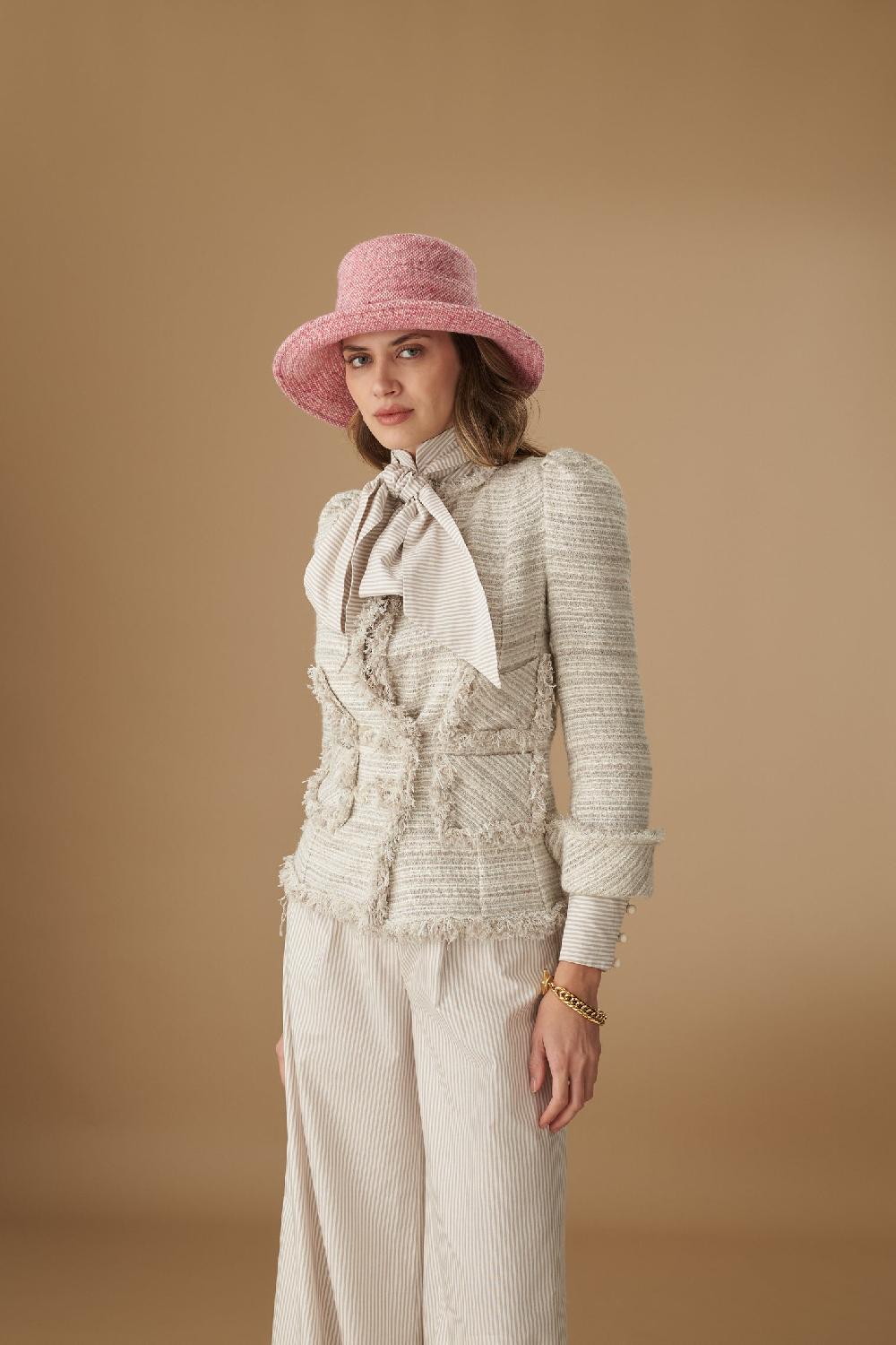 Lock & Co Hatters Margot Pink Wool Tweed Hat