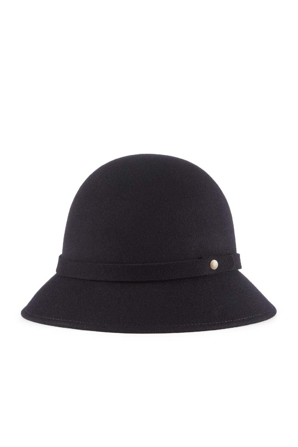 Lock & Co Hatters Michele Navy Felt Rollable Cloche