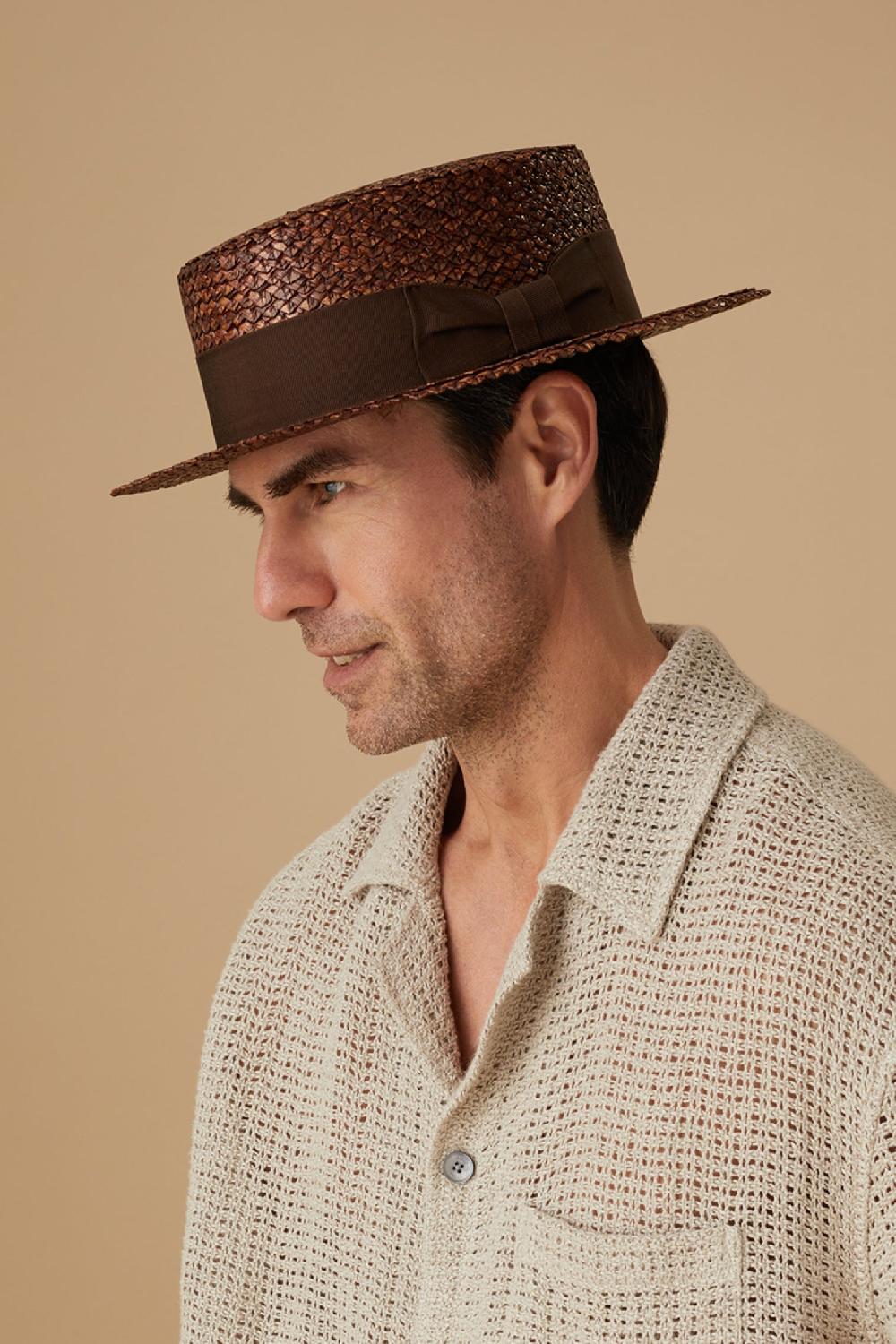 Lock & Co Hatters Monty Unisex Brown Straw Boater