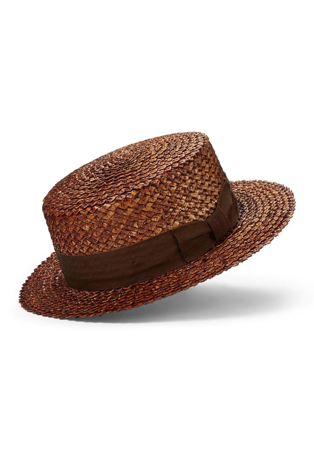 lock & co hatters Monty Unisex Brown Straw Boater