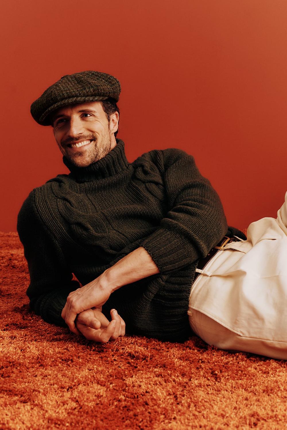 Lock & Co Hatters Muirfield Green Tweed Bakerboy Cap