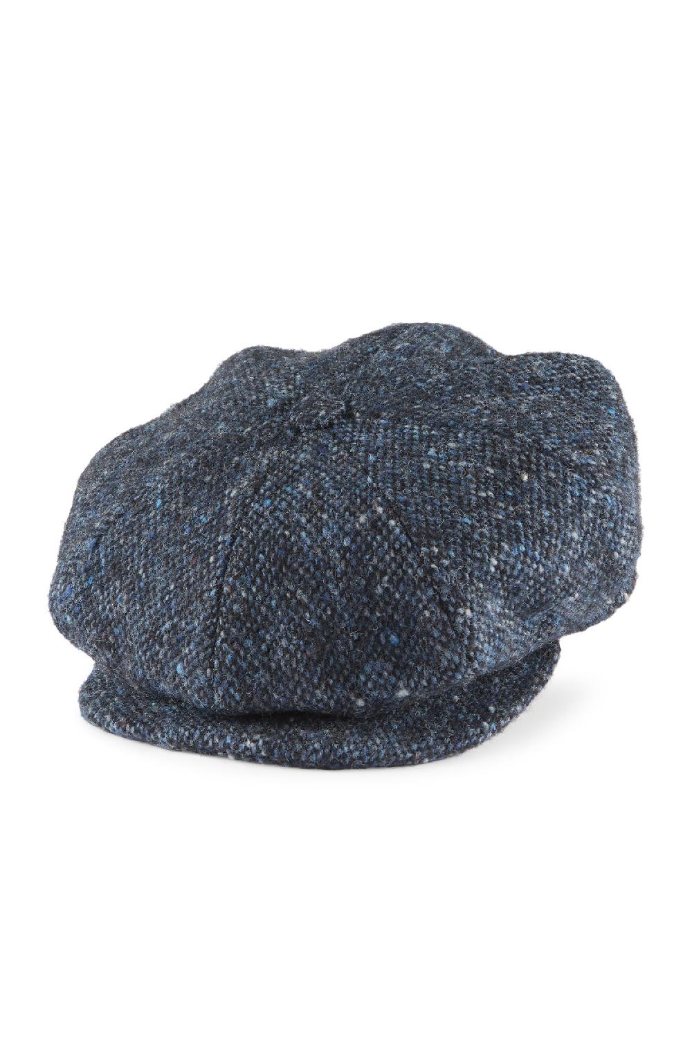 Lock & Co Hatters Muirfield Navy Tweed Bakerboy Cap